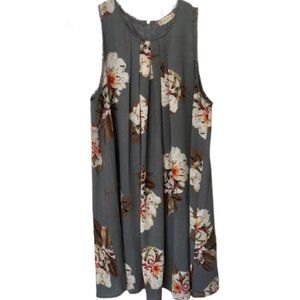 Altar'd State Floral Swing Dress - Gray/White/Pink - M